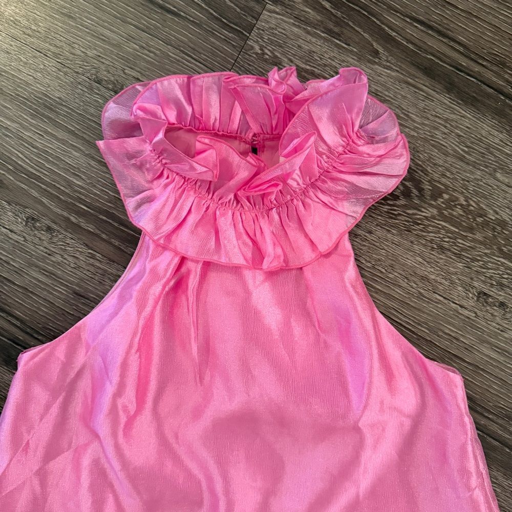 Lena Ruffle Neck Mini Dress - Picture 2 of 7